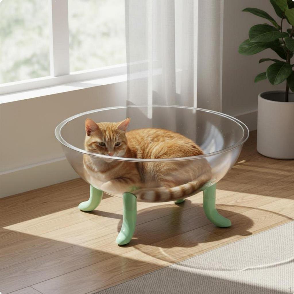 Acryl-Raumkapsel Katzenliege Hohe Klarheit Erhöht Transparentes Katzennest Panoramablick Haustier