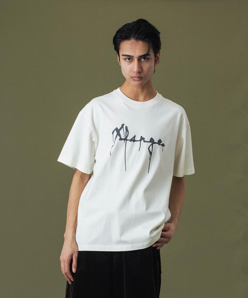 [Extra Large] Drip Logo Short Sleeve Tee, DRIP LOGO S/S TEE 101253011021, Off White, XL