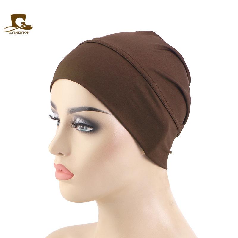 Ethnic elastic headscarf cap, solid color primer cap, chemotherapy cap, bag head hair care cap JDT