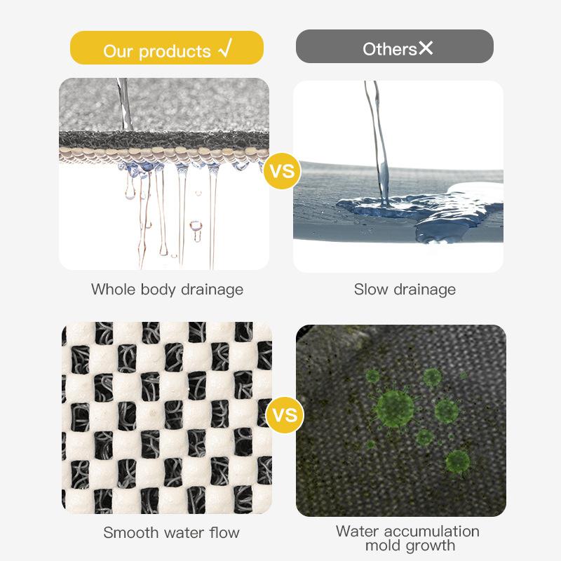 Arc Shape PVC Coil Shower Mat, Bathroom Non-Slip Pad, Soft Skin-Friendly, Breathable with Drainage, Comfortable Feel