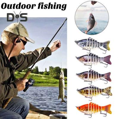 10CM/16G Multi-Jointed Fishing Lure with Hooks 7-Section 3D Swimbait Bionic Hard Artificial Bait Freshwater Saltwater Bass Trout Fishing Accessories