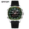 Sanda 6318 Men's Multi-Function Outdoor Sports Watch with Three-City Time, Countdown, and Waterproof Features