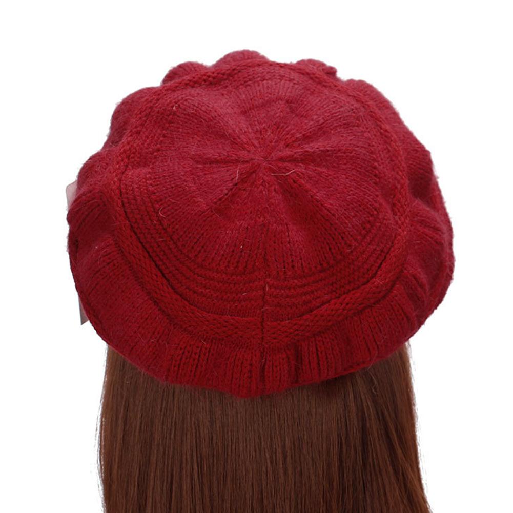 Knitted Woolen Cap Women Ladies Beret Winter Warm Baggy Beanie Crochet Hat Ski Cap