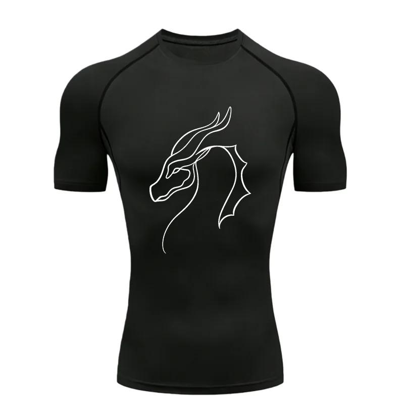 Men Sports T Shirt Training Jogging Running Workout Compression Stretchy Moisture-Wicking Sweat-Resistant Rashguard Tops Tee Short Sleeve
