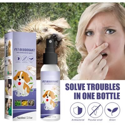 60ml deodorant ve spreji pro domácí mazlíčky Účinný a dlouhotrvající účinek Rychlé odstranění zvířecího zápachu