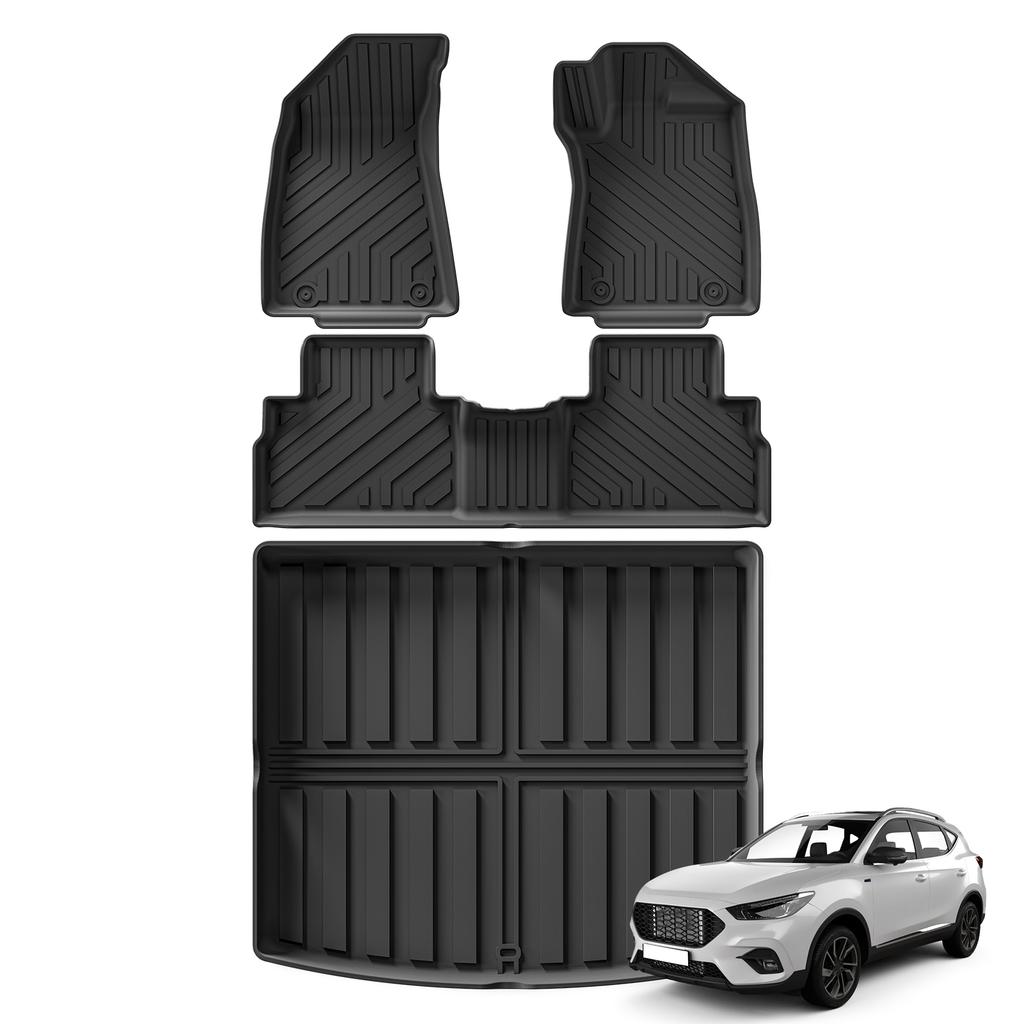 RHD for MG ZS EV 2023 2024 2025 TPE 3D Car Floor Mats Cargo Liner Pad Waterproof All Weather Accessories Black