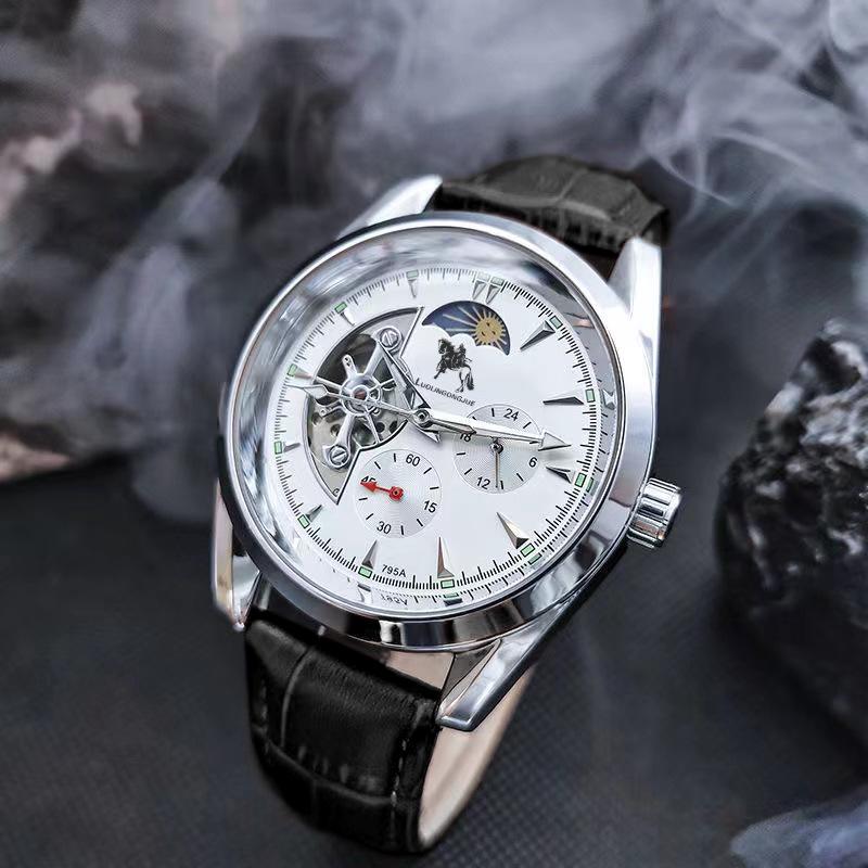 Duke of Lorraine Skeleton Mechanical Watch: Multi-Function, Luminous, Waterproof, Casual Business Steel Band