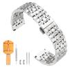 [uxcell] Stainless Steel Watch Band 22mm Quick Release Metal Polished Finish Butterfly Buckle Watch Strap with Removal Tool Men's Women's Silver Tone