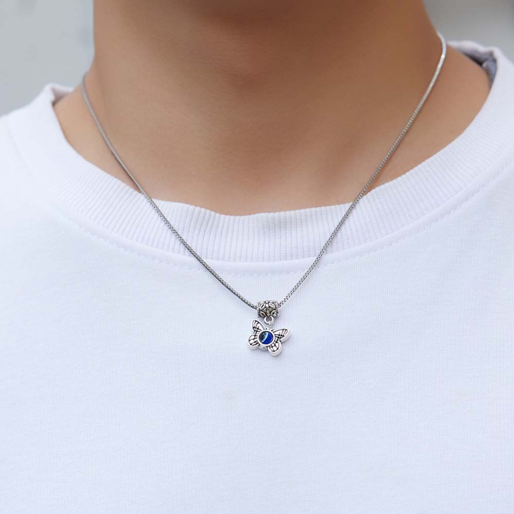 Butterfly Metal Chains Hand Shaped Clavicle Chains Blue Eyes Necklace Fashion Jewelry Demon Eye