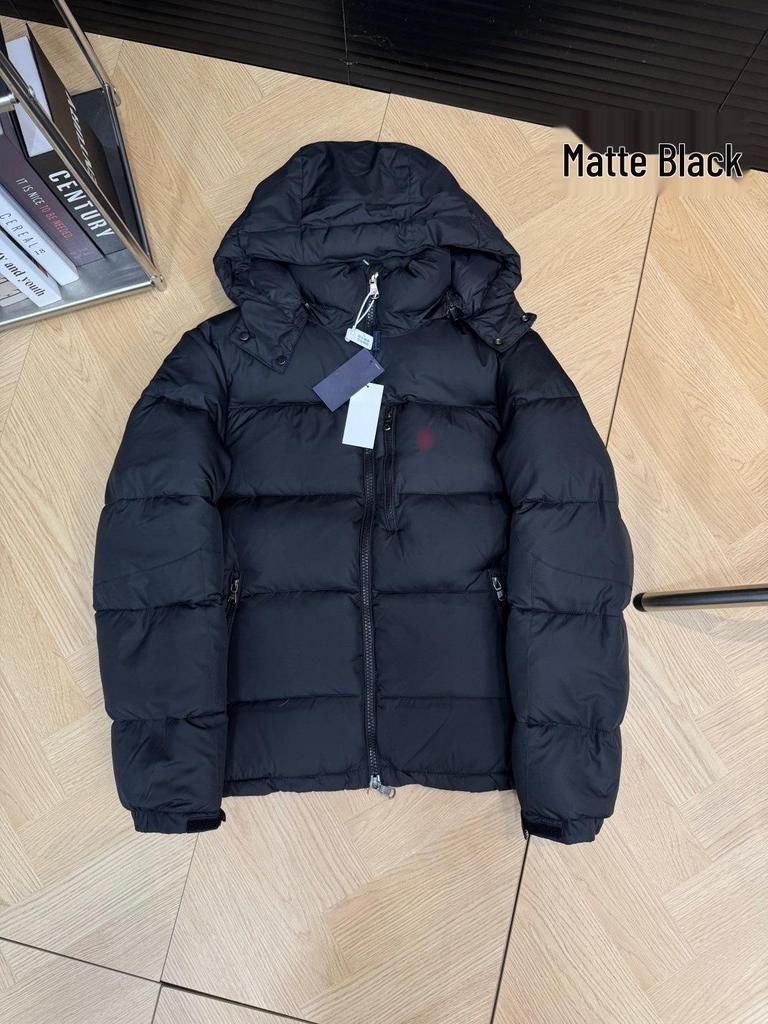 Klasická Unisex péřová bunda Polo s výšivkou a odnímatelnou kapucí