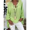 6-Color Loose Shirt Women's Casual Solid Color Top Spring Autumn V-Neck Long Sleeved Blouse