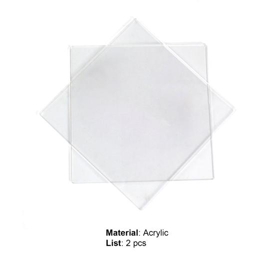 Set 2 Pezzi Dischi Quadrati Acrilici Antiaderenti per Torta Set Dischi per Cottura Servizio Burro Strumento da Cucina
