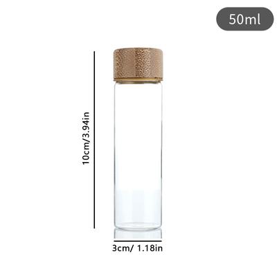 Coffee Beans Storage Container Glass Tube With Wood Tool Bottled Tubes Grain Storage Wooden Sealed Canisters Barista Tool Gift
