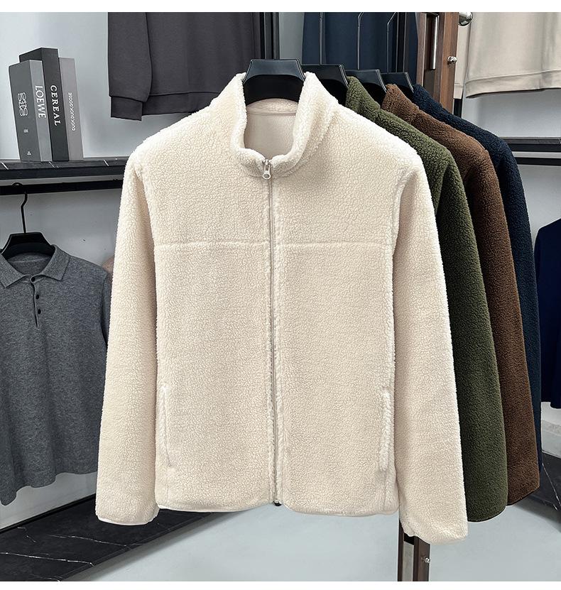 2025 Japanese Style Fleece Stand Collar Jacket - Thick, Warm, Casual Autumn/Winter Wear