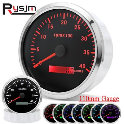 Ized 110mm Tachometer With LCD Hour Meter 3000~8000RPM 7 Color Backlight Tacho Gauge RPM Meters For Gasoline Diesel Engine