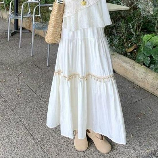 2025 Summer Retro Chinese-Style Hollow-Out Camisole and Ethnic Sleeveless High-Waist Two-Piece Dress Set