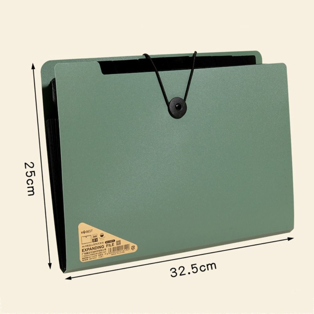 8 Layers A4 File Folder PP Expanding File Organizer Portable Document Storage Bag
