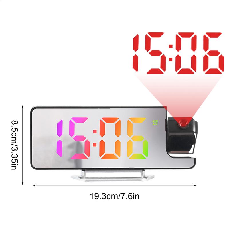 Alarm Clock With Projector Ceiling Projecting Alarm Clock 12/24 H Auto Dimming Display Decoration For Living Room Classroom