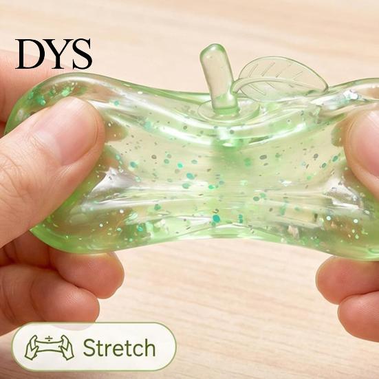 Decompression Toys for Study Maltose Glitter Apple Squeeze Stress Ball, Soft TPR Slow Rising Fidget Safe Kids Toy Anxiety Relief, Cute Fruit