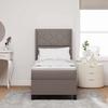 LED Box Spring Bed with Headboard Taupe 90 x 190 cm Fabric