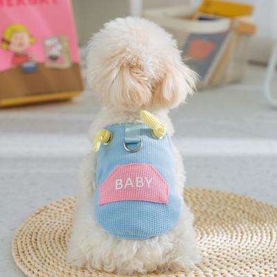 Frühlings- und Sommerhundekleidung Teddy Bigbear Kleiner Hund Dünn Atmungsaktiv Zweibeinig Katze Haustier Macaron Kleidung
