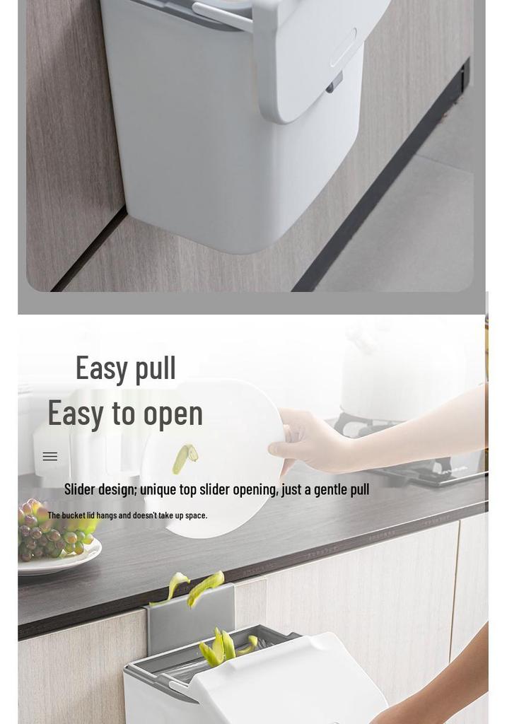 Grande Pattumiera da Cucina da Parete con Coperchio - Contenitore Estetico per Armadi e Bagni