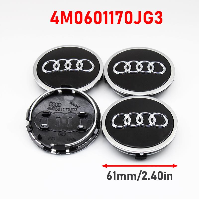 For Audi A84Pcs 60mm 61mm 68mm 69mm 77mm Car For Audi A5 A4 A6 A6L A8 Q7 A4L A3 Q5L A1 A3 C5 A6 Q7 Emblem Wheels Hub Cap Set Rim Dust Cover