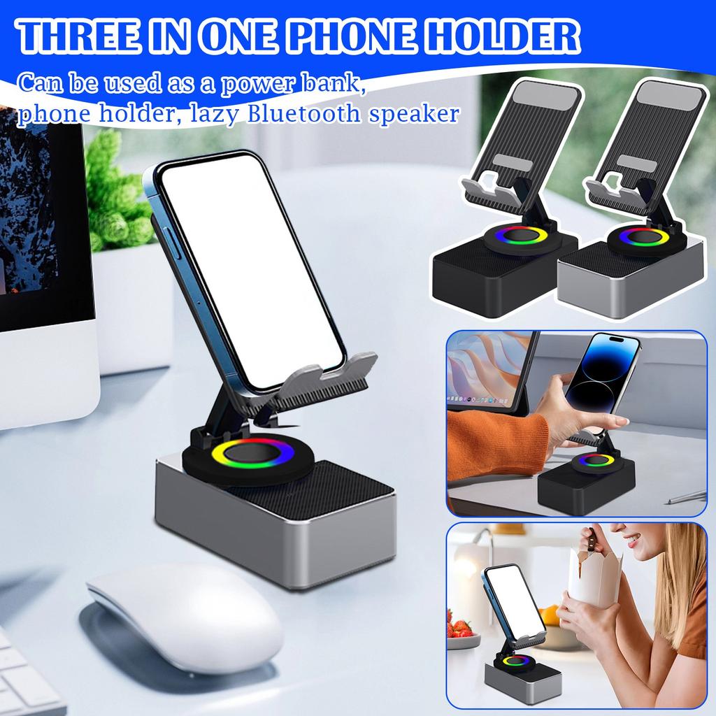 360 Lift And Rotate 3--1 Cell Phone Stand Lazy Bluetooth Speaker