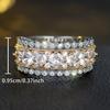 Luxury Female White Zircon Big Stone Engagement Round Ring Vintage Silver Color Wedding Fashion Jewelry For Women