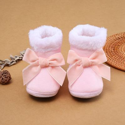 Nieuwe Mode Comfortabele Schoenen Pasgeboren Baby Meisjes Jongens Zachte Slofjes Effen Pompon Sneeuwlaarzen Baby Peuter Pasgeboren Warmhoudschoenen