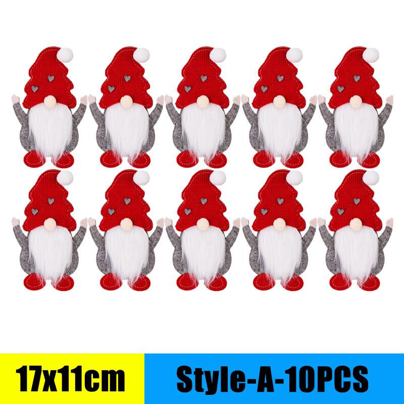 Christmas Cutlery Holder Knife and Fork Pocket Bag Cutlery Cover Star Tree Elk New Year Christmas Party Dinner Table Decoration