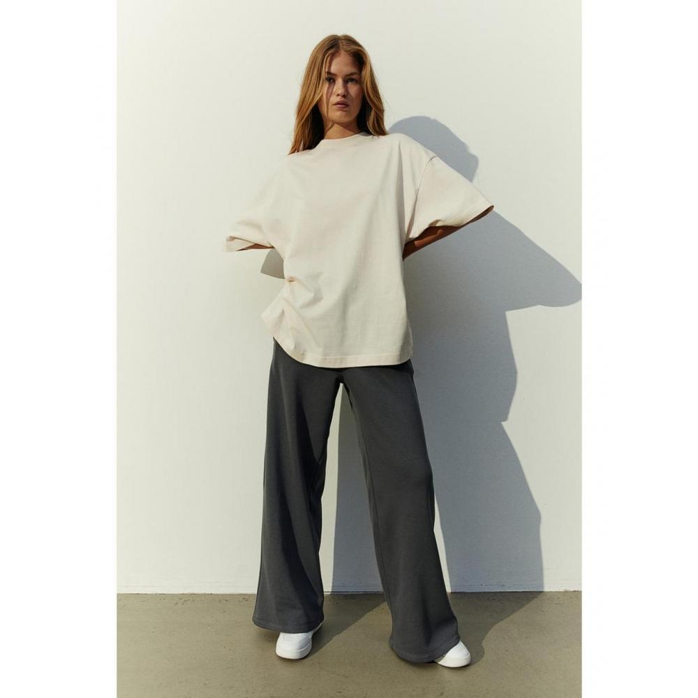 

Футболка H&M Oversized Светло-бежевая 1137208012