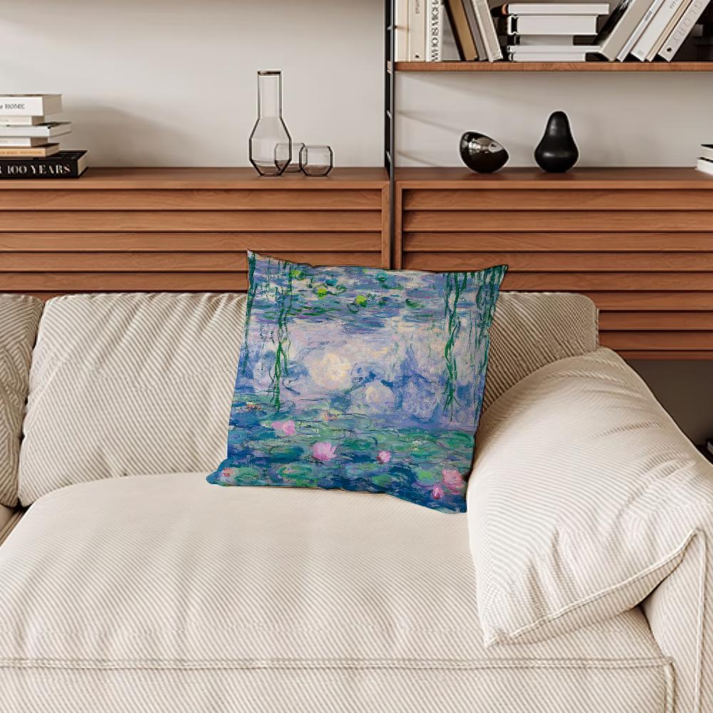 Water Lilies Claude Monet Fine Art Pillow Case Sofa Living Room Bedroom Headboard Backrest Cushion Square Cushion Nap Time