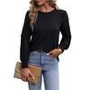 Spring and Autumn Women's Blouse Fashion Solid Color Comfortable Casual Long Sleeve Top