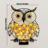 Wall Solar Lights Outdoor Weatherproof Metal Waterproof Sculpture Solar Powered Owl Wall Art for Garden Yard Pathway Lawn Fence