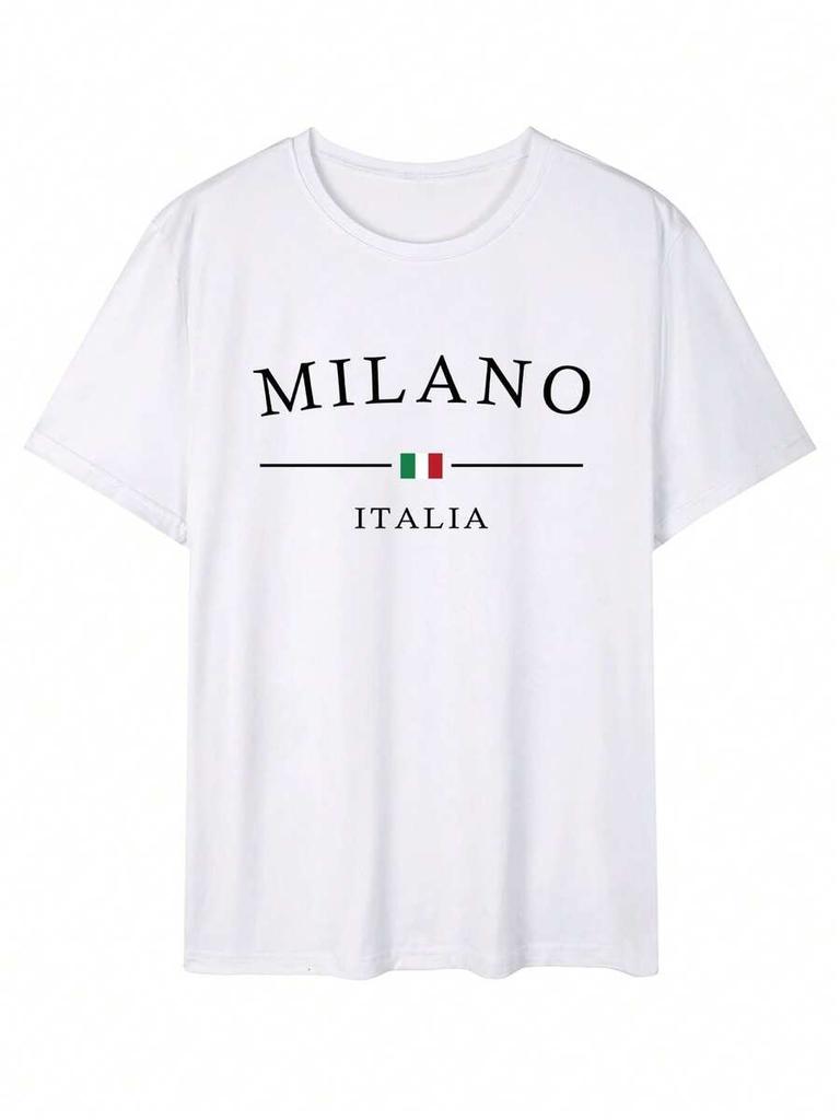 Unisex's Printed Drop Shoulder Relaxed Fit Round Neck T-Shirt