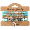 Bohemian Bracelet Beaded Tree of Life Alloy Elastic Stacking Wear Versatile Premium Light Luxury Explosive Bracelet