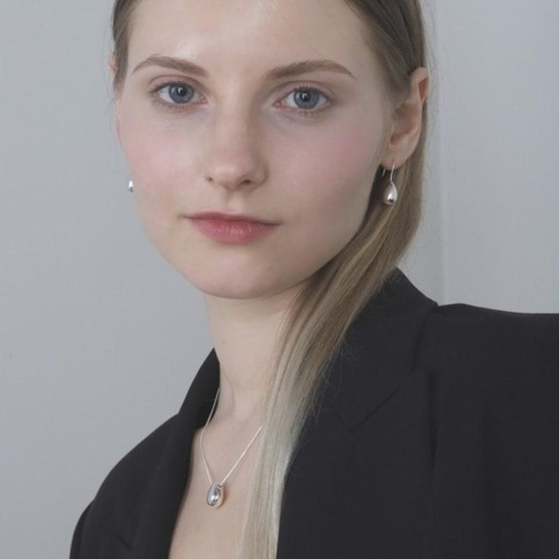 Ozel Silver925 Glossy Teardrop Fish Hook Earrings ES179E