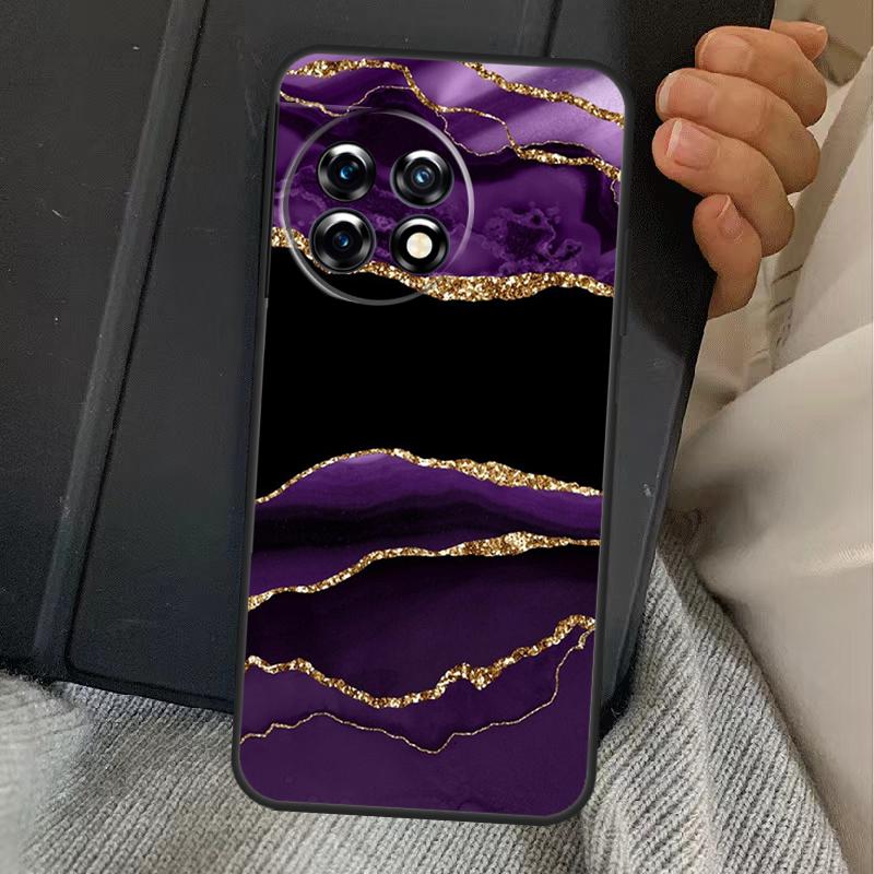 Teal Blue Gold Agate Marble Case For OnePlus 15 13T 13 12 11 13R 12R 10R 10T 8T OnePlus Nord 5 CE 3 4 Lite N20 N30 Cover