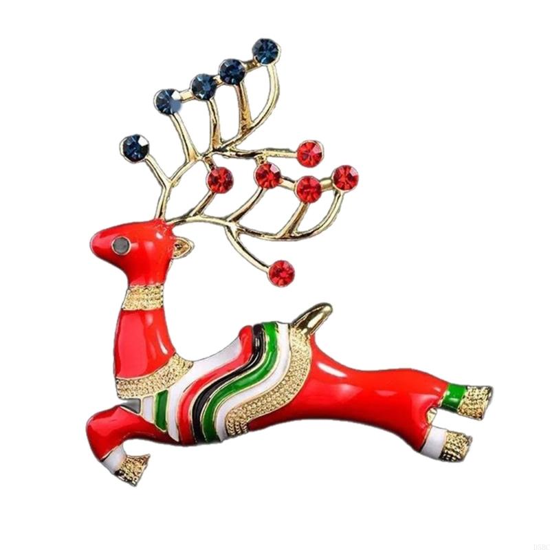 Christmas Deer Brooch Lapel Pin Rhinestones Reindeer Brooch Women Breastpin Christmas Jewellery Accessory for Men Women