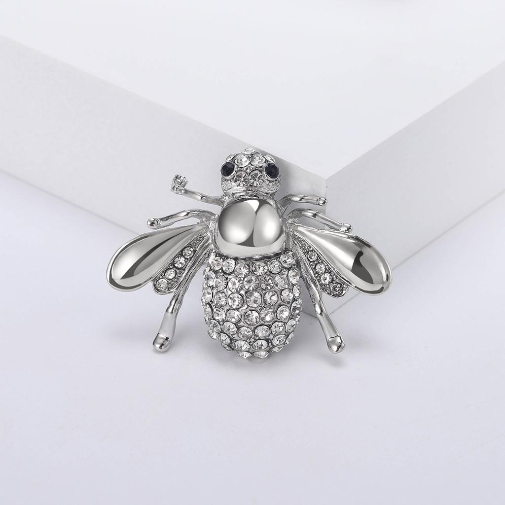 Fashion Enamel Bee Brooches for Women Rhinestone Insect Pins Event Party Funny Gifts Backpack Decoration Clothes Accessories