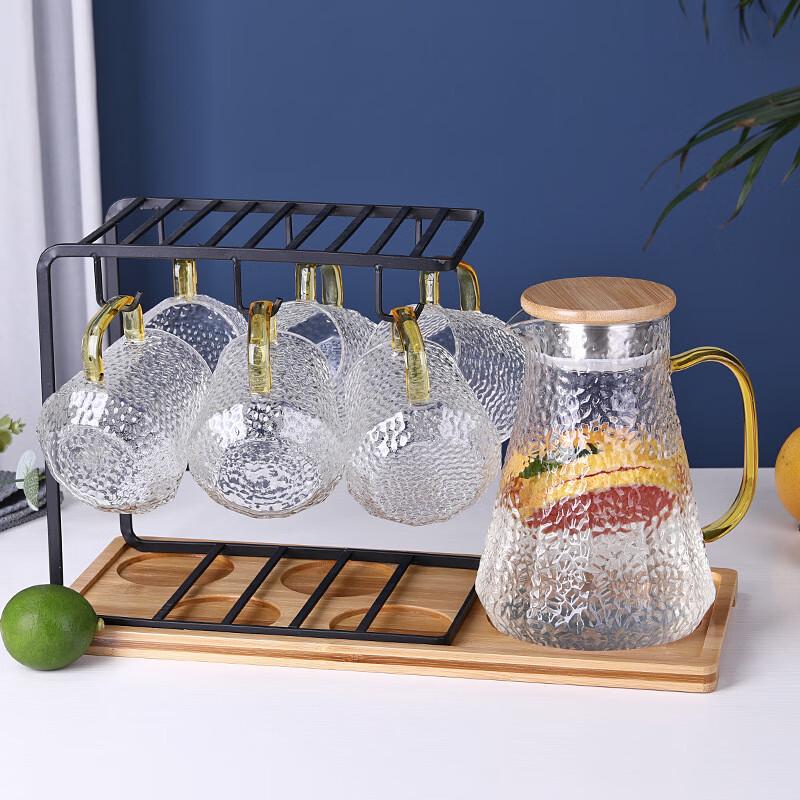 Segana Hammered Glass Pitcher & Drinkware