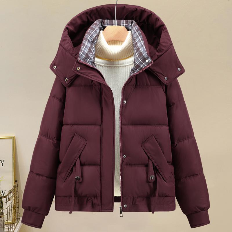 Modă Iarnă Femei Parkas Scurte cu Glugă Largi Groase Calde Jachete Palton de Damă