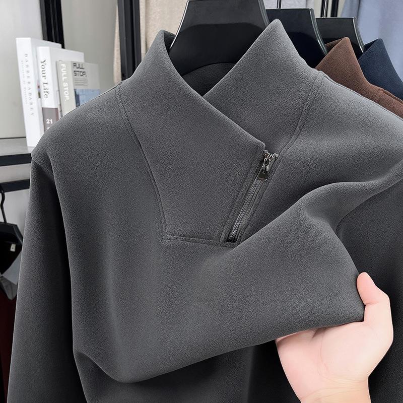 Men s Woolen Sherpa Hoodie: Thickened Slim Fit, Long Sleeve, Velvet-Lined for Winter XXL серый