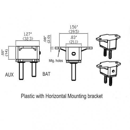 12V/24V Stud Bolt Type Manual Reset Circuit Breaker 50A with Cover for Marine Bo