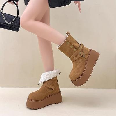 Mode lässige vielseitige Martin Stiefel Kinder 2025 Herbst und Winter neu zwei Tragemöglichkeiten Plateau Mode kurze Stiefel Schneestiefel Baumwolle