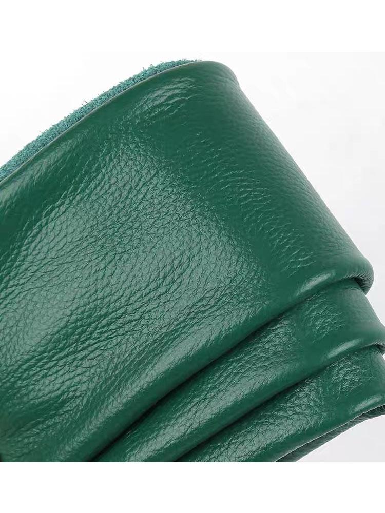 Ganzes Stück grünes Leder, in Sofasitzflächen geschnitten, Mauspadd aus echtem Leder, Lederstoff, Rindsleder erste Schicht, verdicktes Lede