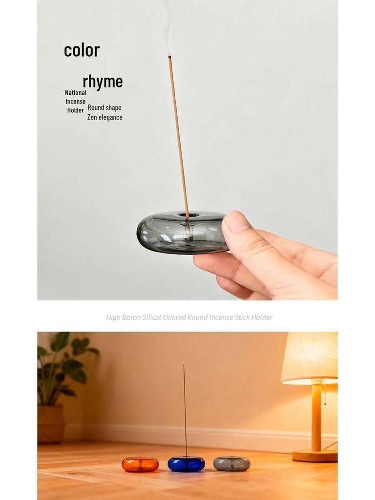 Glass Chinese Incense Holder for Home Aromatherapy, Sandalwood, Zen, and Tea Ceremony