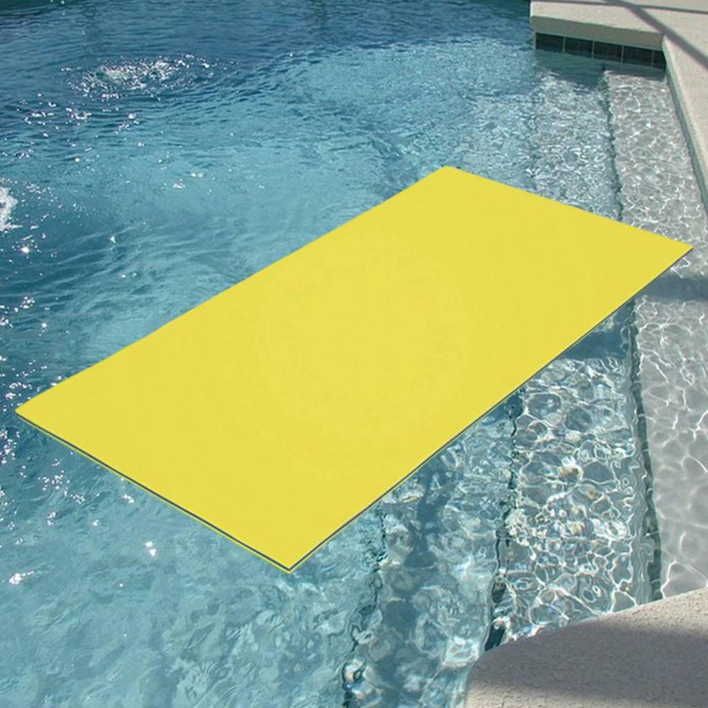 Water Floating Mat Soft Lightweight Lounge Mattress for Boating Lake Outdoor Yellow