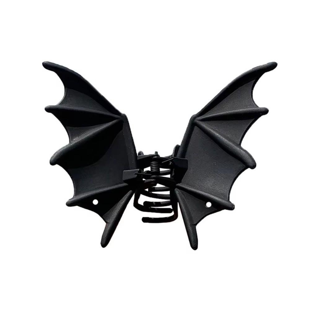 Matte Black Halloween Hair Claw Gothic Shark Clip Hair Accessories Bat Wings Ponytail Holder  Gift